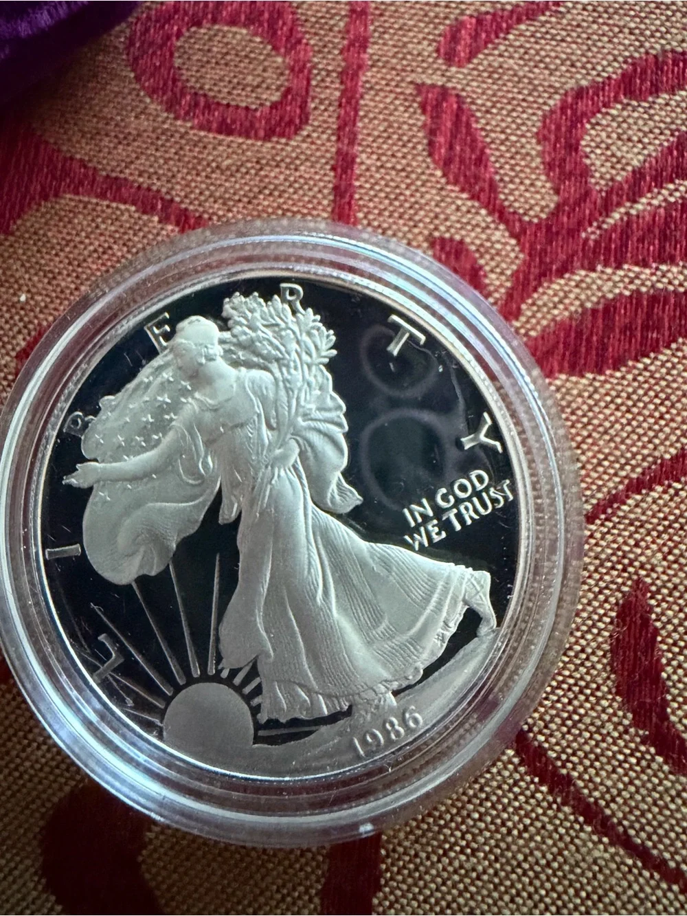 1986-S Proof American Silver Eagle 1 Oz .999 Fine Silver With Box